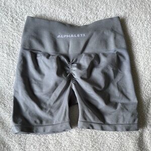 Alphalete Gray Bike Shorts Moisture-Wicking Mid-Thigh